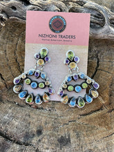 Load image into Gallery viewer, Navajo Sterling Silver &amp; Natural Gem Stone Dangle Earrings