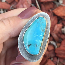 Load image into Gallery viewer, Turquoise &amp; Sterling Silver Navajo Ring Size 9