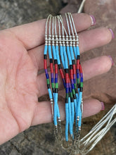 Load image into Gallery viewer, Navajo Liquid Silver &amp; Multi Stone Beaded Cascading Necklace