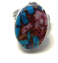 Load image into Gallery viewer, Navajo Pink Dream Mojave &amp; Sterling Silver Rope Style Ring Size 6.5