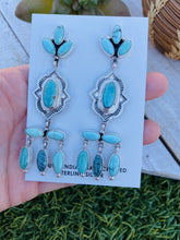 Load image into Gallery viewer, Navajo Sterling Silver &amp; Turquoise Dangle Earrings Signed