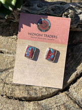Load image into Gallery viewer, Navajo Pink Dream Mohave &amp; Sterling Rectangle Delight Post Earrings