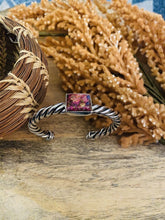 Load image into Gallery viewer, Navajo Pink Dream Mohave square &amp; Sterling Silver Square Cuff Bracelet
