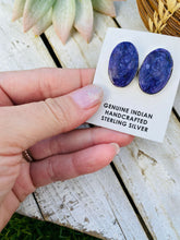 Load image into Gallery viewer, Navajo Charoite And Sterling Silver Post Earrings