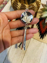 Load image into Gallery viewer, Navajo Turquoise &amp; Sterling Silver Concho Dangle Earrings