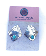 Load image into Gallery viewer, Navajo Turquoise &amp; Sterling Silver Post Earrings