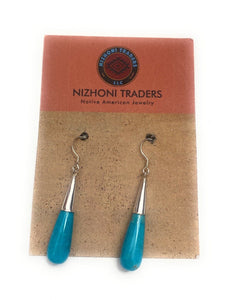 Navajo Kingman Turquoise & Sterling Cone Dangles