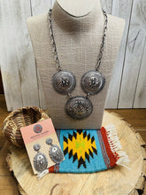 Load image into Gallery viewer, Navajo Hand Stamped Sterling Silver Necklace &amp; Earring Set By Eugene Charley
