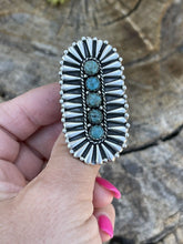 Load image into Gallery viewer, Navajo Sterling Silver Turquoise 5 Stone Ring Patrick Yazzie