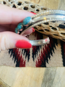 Navajo Sterling Silver & Turquoise  Cuff Bracelet