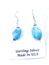 Load image into Gallery viewer, Navajo Sterling Silver &amp; Turquoise Bead Dangle Earrings