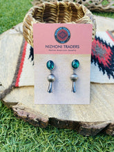 Load image into Gallery viewer, Navajo Abalone and Sterling Silver Blossom Dangle Earrings