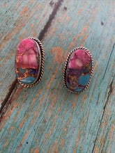 Load image into Gallery viewer, Navajo Pink Dream Mojave &amp; Sterling Silver square Stud Earrings
