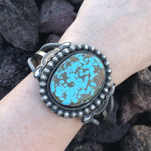 Load image into Gallery viewer, Navajo Royston Turquoise  Sterling Silver Cuff Bracelet Signed