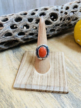Load image into Gallery viewer, Navajo Sterling Silver &amp; Orange Spiny Ring Size 5.75