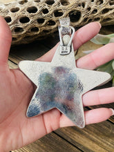 Load image into Gallery viewer, Navajo Turquoise &amp; Sterling Silver Tufa Cast Star Pendant