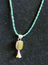 Load image into Gallery viewer, Navajo Handmade Sterling Silver Turquoise Blossom Pendant Signed