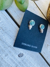 Load image into Gallery viewer, Navajo Sterling Silver And Turquoise Stud Earrings Signed