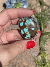 Load image into Gallery viewer, Navajo Number 8 Turquoise &amp; Sterling Silver Statement Ring Size 7