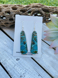 Sterling Silver & Turquoise Slab Dangle Earrings