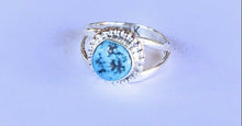 Load image into Gallery viewer, Navajo Kingmen Turquoise &amp; Sterling Silver Double Band Ring