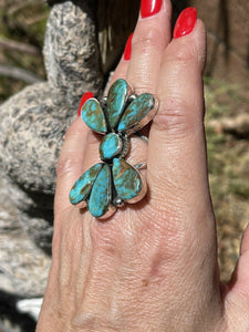 Butterfly Royston Turquoise & Sterling ring size 8