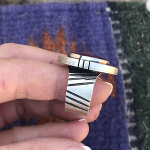Navajo Purple Spiny Oyster & Sterling Silver Ring Size 5.5 Signed & Stamped