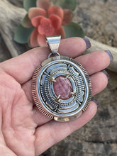 Load image into Gallery viewer, Navajo Sterling Silver Pink Rhodonite Elegant Pendant Signed