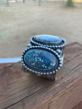 Load image into Gallery viewer, Navajo Sterling Silver &amp; Natural Azurite  Cuff Bracelet By Chimney Butte