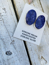 Load image into Gallery viewer, Navajo Charoite And Sterling Silver Post Earrings