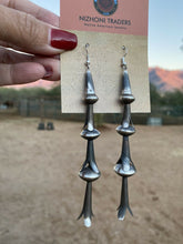 Load image into Gallery viewer, Navajo Handmade Sterling Silver Blossom Dangles