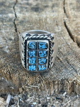 Load image into Gallery viewer, Navajo Unisex Turquoise Sterling Silver Statement Ring Sz 10.5