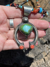 Load image into Gallery viewer, Navajo Sterling Silver Sonoran Mountain Turquoise Spiny Naja Pendant