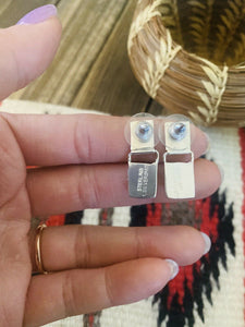 Navajo Sterling Silver And Black Onyx Stud Earrings
