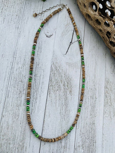 Navajo Jasper, Turquoise And Sterling Silver Beaded Necklace