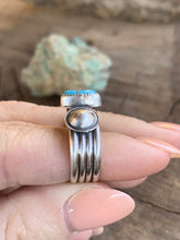 Load image into Gallery viewer, Navajo Turquoise &amp; Sterling Silver 4 Row Ring