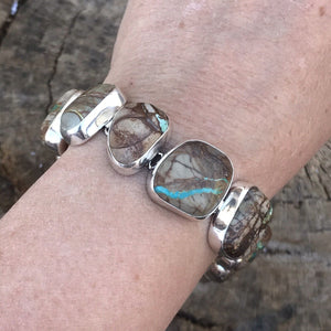 Navajo Vintage Turquoise Sterling Silver Link Bracelet