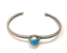 Load image into Gallery viewer, Navajo Sterling Silver &amp; Kingman Turquoise Cuff Bracelet Signed