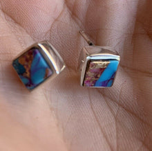 Load image into Gallery viewer, Navajo Pink Dream Mojave  Sterling Silver Square Stud Earrings