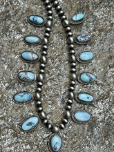 Load image into Gallery viewer, Stunning Navajo Golden Hill Turquoise Necklace By Kee J Signed