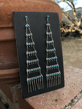 Load image into Gallery viewer, Zuni Turquoise &amp; Sterling Snake Eye Dangles