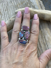 Load image into Gallery viewer, Navajo 4 stone Pink Dream Mohave &amp; Sterling Silver Ring Size 6