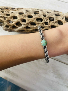 Navajo Sterling Cuff & Royston Turquoise Twisted Cuff Bracelet