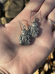 Navajo Sterling Silver Maiden  Dangle Earrings Signed
