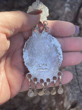 Load image into Gallery viewer, Stunning Navajo Sleeping Beauty Turquoise Sterling Dangle Earrings Artist LMB