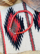 Load image into Gallery viewer, Navajo Apple Coral &amp; Sterling Silver Beaded Bracelet
