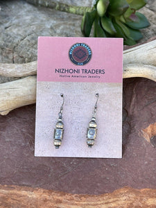 Navajo Handmade Sterling Silver Dangle Bead Earrings