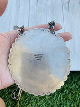 Load image into Gallery viewer, Vintage Navajo Purple Spiny Oyster &amp; Sterling Silver Cluster Necklace Signed