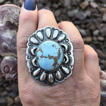 Load image into Gallery viewer, Navajo Golden Hills Turquoise &amp; Sterling Silver  Ring Sz 6