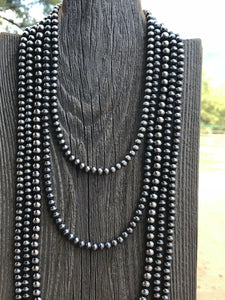 5mm Sterling Silver Navajo Pearl Style Beaded Necklace